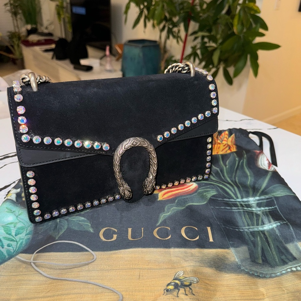 GUCCI Suede Crystal Dionysus